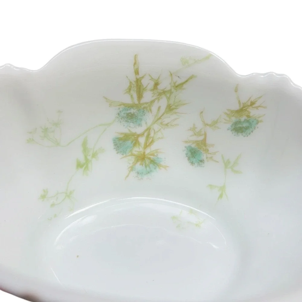 Haviland Antique Limoges France Thistle‎ Porcelain Bowl J.W. Putts. 1876–1889
